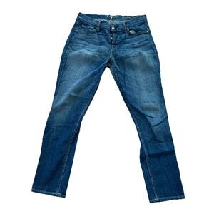 7 FOR ALL MAN KIND Josefina Skinny Boyfriend Dark Blue Wash Denim Jeans Size 25